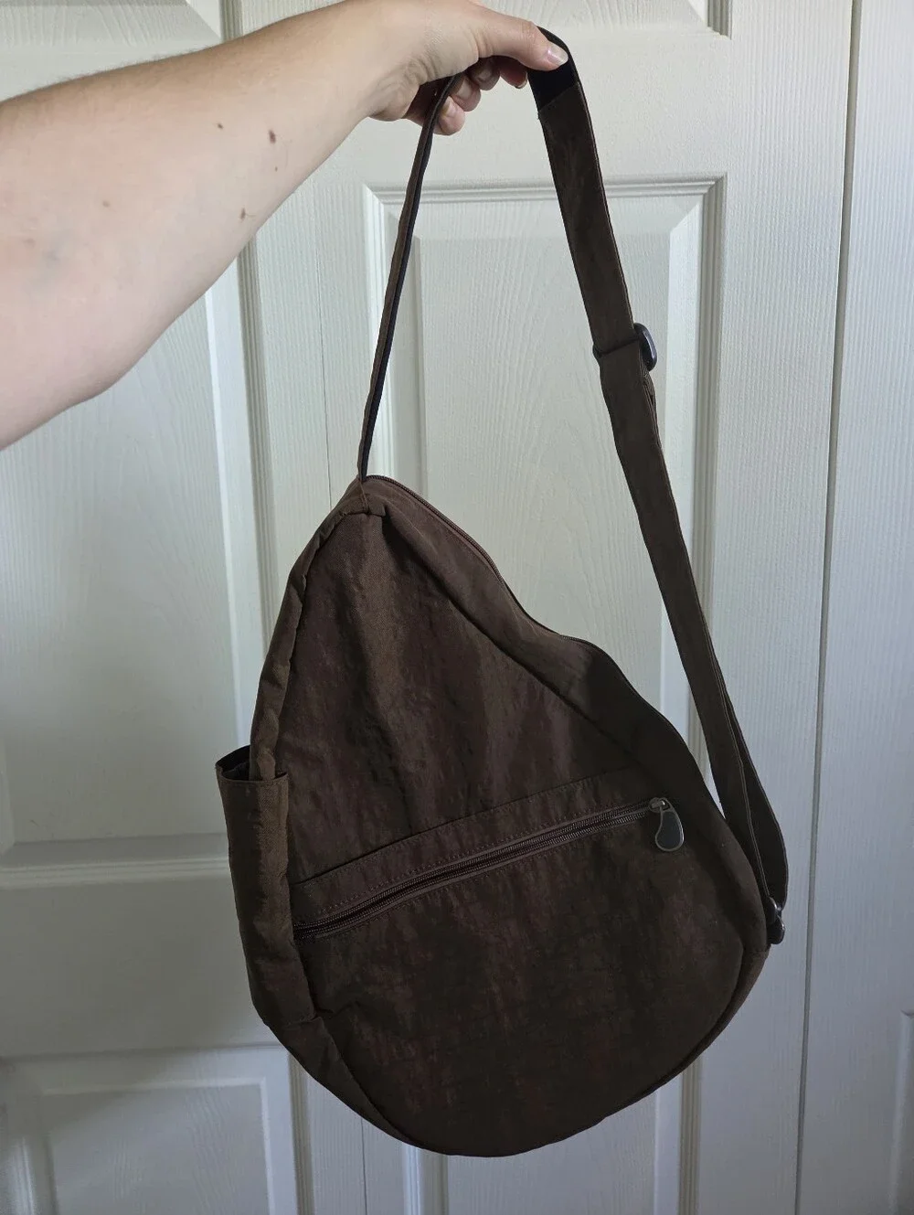 AmeriBag Healthy Sling Back Bag Brown Nylon Canvas Backpack Unisex Made In USA